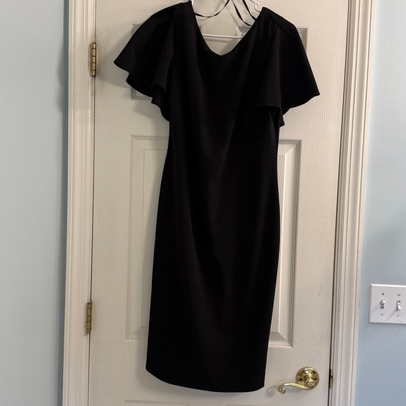 Calvin Klein Black Dress With V Back Size 12 - Picture 1 of 5